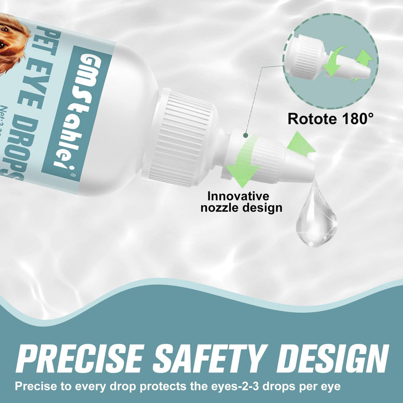 Pet Eye Drops for Dogs & Cats – Soothe Eye Infections,Allergies, Relieve Dogs Cats Dry Eyes Pink Eyes,Eye Wash for Pet Cleaning,Tear Stain Remover,Safe & Gentle Formula for All Animals (100ML)