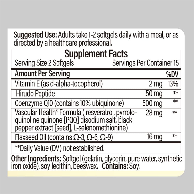 Q10 Broad Spectrum Energy Nutrients Plus, CoQ10 500mg, Heart Health Softgels, with Resveratrol, PQQ, Vitamin E, Flaxseed Oil, 30 Count