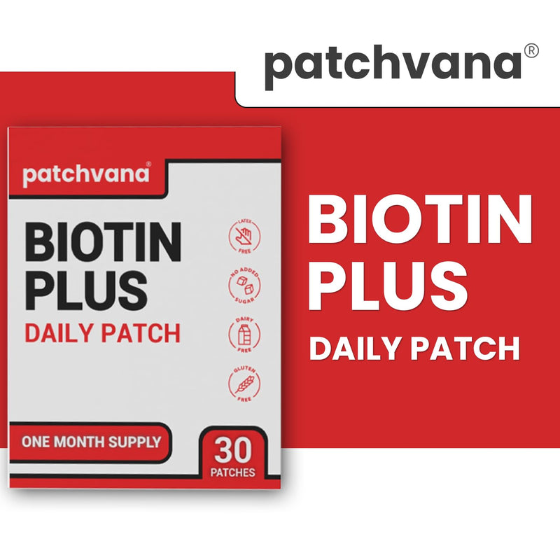 Biotin Plus Patch for Women & Men, 1 Month Supply, 30 Patches