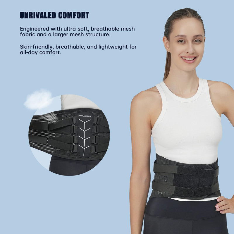 Back Brace for Lower Back Pain Relief, Zoned Adjustable Design for Custom Fit, Built-in Bionic Brace, Lumbar Support Belt for Men & Women with Lumbar Pad, for Herniated Disc,Sciatica Medium (Waist: 35～41 Inch) - BeesActive Australia