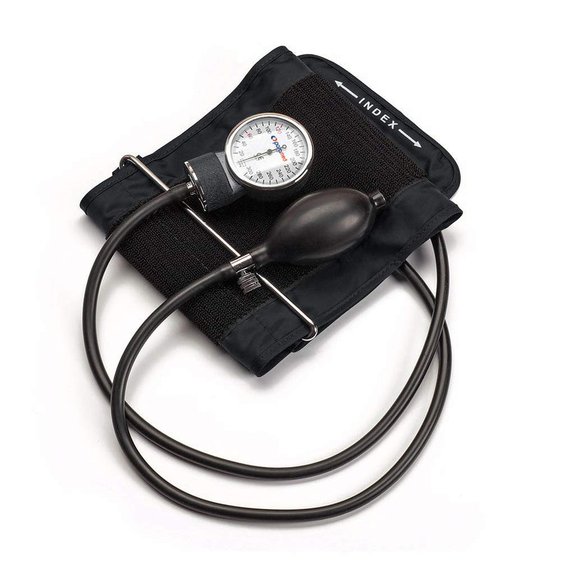 PARAMED Aneroid Sphygmomanometer – Manual Blood Pressure Cuff with Universal Cuff 8.7-16.5" and D-Ring – Carrying Case in the kit – Black – Stethoscope Not Included
