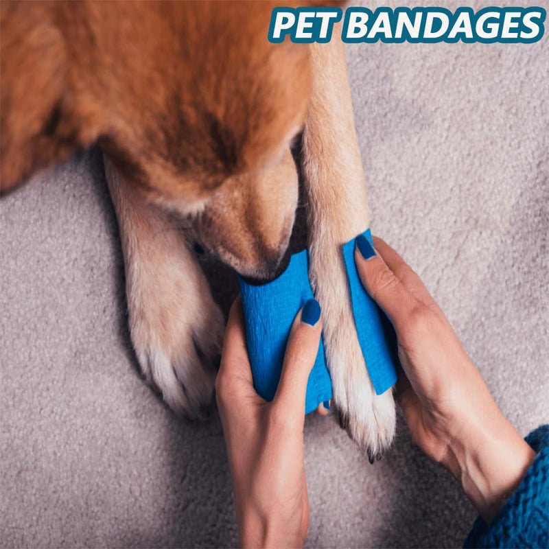 ANAMPION Self-Adhesive Bandage, 7.5cmx4.5m Non-Woven Self-Adhesive Bandage for People and Animals, Flexible Elastic Bandage for Sports, Pets (Black) 12 Rolls Black - BeesActive Australia