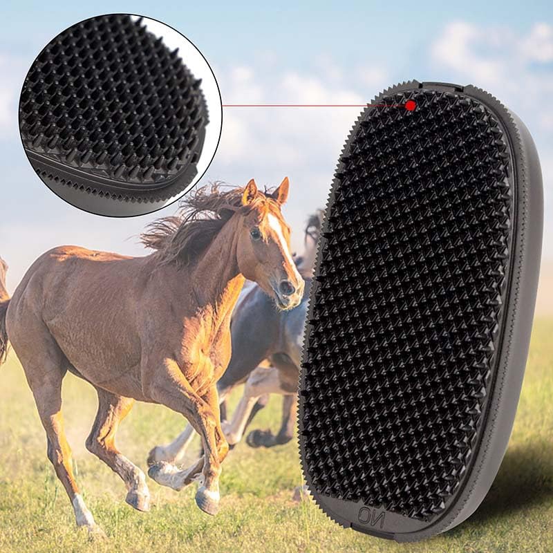 horse hair brushes, horse deshedding tool, PESSILIN 6-in-1 Horses Brushes Shedding Massage Deshedding for Horses, horse grooming brushes (Black) - BeesActive Australia