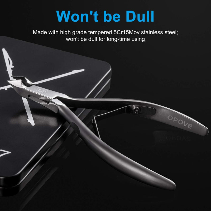 Cuticle Trimmer 3/4 Jaw Extremely Sharp Cuticle Nippers Scissors Stainless Steel Clippers Cutter Remover Pedicure Manicure Nail Tool, opove X7, Space Gray X7 Nippers Gray - BeesActive Australia