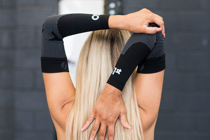 OS1st AS6 Compression Arm Sleeves – UPF 50+ Sun Protection, Cooling, Muscle Recovery & Support for Sports and Outdoor Small Black - BeesActive Australia