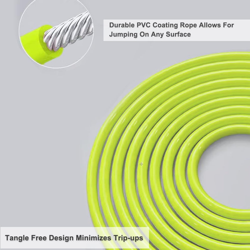 HEREROPE 1/4LB Weighted Jump Rope for Speed, Cardio, Boxing & Workout, Skipping Rope with Ball-bearing, Comfortable & Ergonomic Grip, Tangle Free Cable, Jump Ropes for Men Women Fitness Lemon L - 9'0"(User Height 5'7.5" - 6'0")