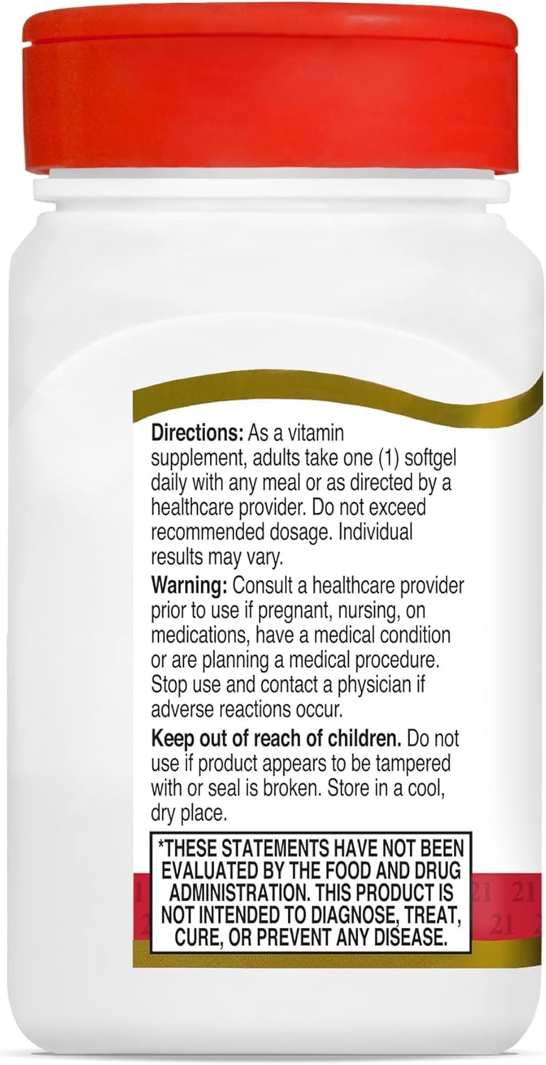 21st Century Vitamin D3 2000 IU Softgels, Bone & Immune, 250 Count | Vitamin D3 2000 IU Fast-Release Liquid Softgels, Bone Health, Immune Support & Calcium Absorption, Value 250-count Bottle Unflavored 250 Count (Pack of 1)
