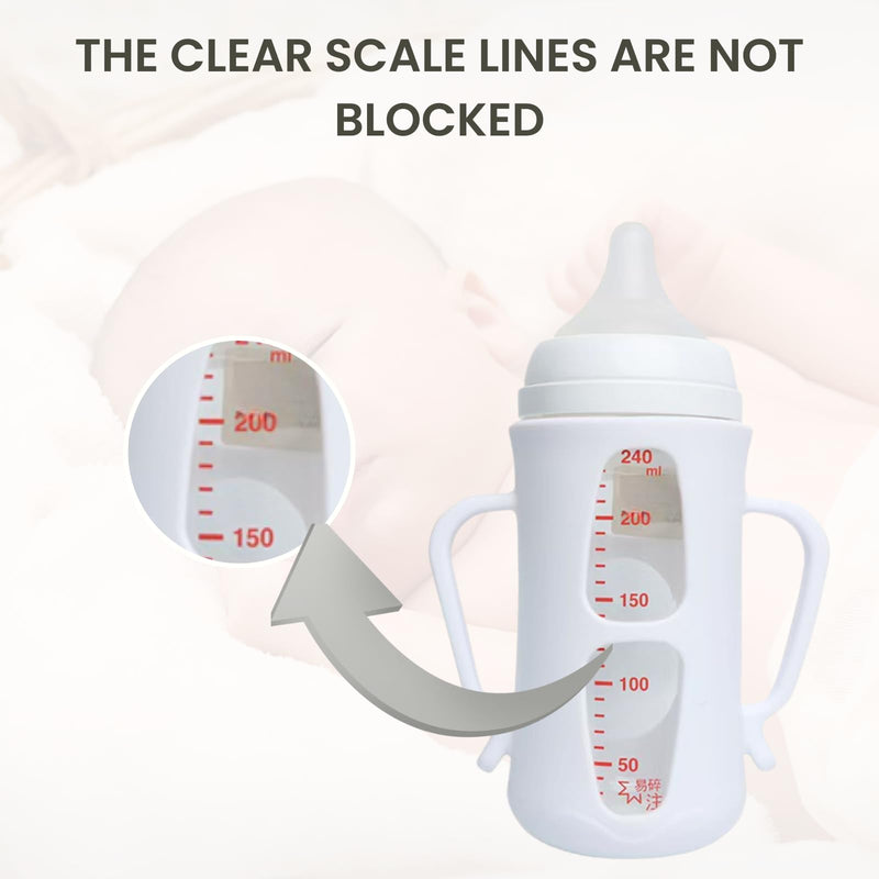 2 Pack Silicone Sleeves Compatible with Pigeon Bottles for 5.4oz, Anti Breakage Glass Bottle Holder with Handles, Silicone Bottle Holder for Easy Grip, Quick Install, Easy to Clean
