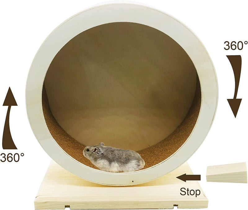 Allazone Hamster Wooden Running Wheel, Wooden Small Pets Exercise Wheel, Running Spinner Wheel Play Toy for Rat Gerbil Mice Chinchillas Hedgehogs Guinea Pigs, S - BeesActive Australia
