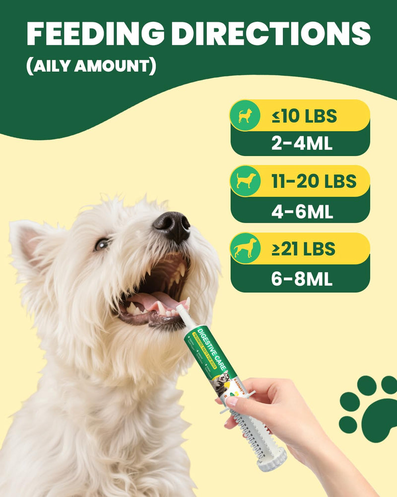 Probiotics for Dogs - Digestive Support Paste for Dogs - Digestive Care, Diarrhea, Loose Stools, Upset Stomach - Dog Gut Health Paste - Dog Probiotic with Prebiotics, Enzyme, Vitamins - Chicken Flavor