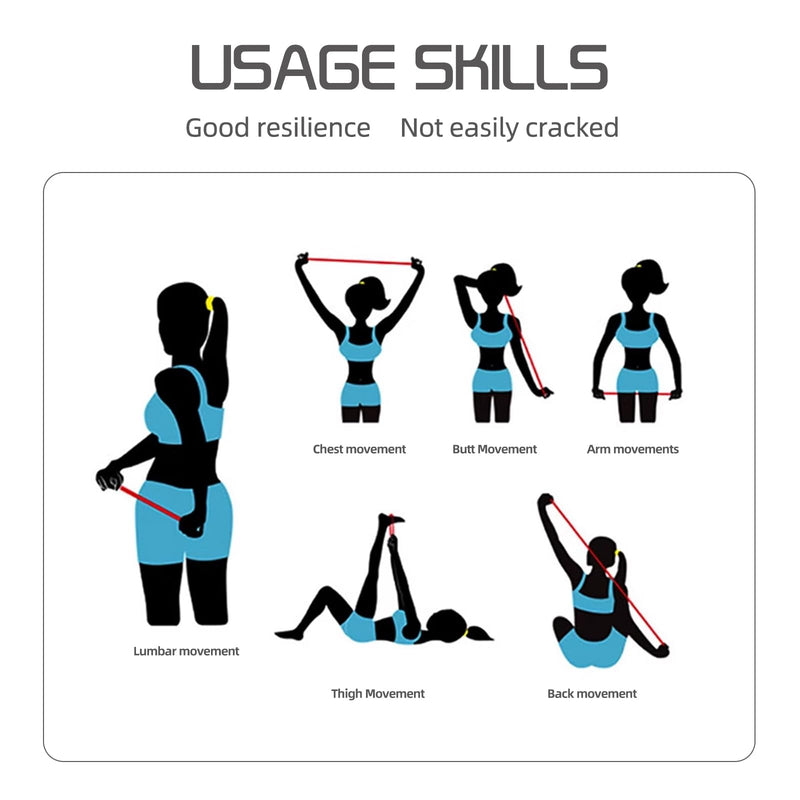 Resistance Bands for Working Out, Adjustable 7-Ring with Handles, Exercise Stretch Bands for Women&Men Fitness,Pilates,Yoga and Physical Therapy 2 Packs - BeesActive Australia
