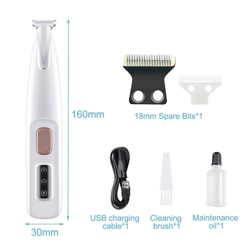 NXPUXP Pet Hair Trimmer, Dog Paw Trimmer, Pet Razor for Dog and Cat Paws, Ears, Face and Body (White) - BeesActive Australia