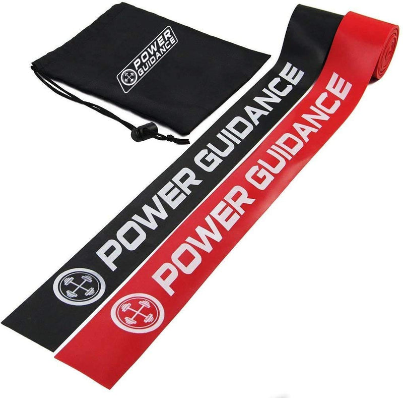 POWER GUIDANCE Muscle Floss Bands - Compression Bands - Mobility & Recovery Bands - for Improving Movement, Increasing Circulation & Reducing Soreness Black and Red Combo