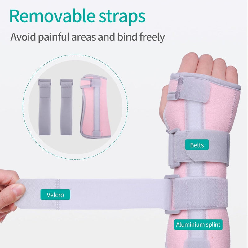 Night Sleep Wrist Support Brace - Adjustable Wrist Splint - Carpal Tunnel Relief, Wrist Pain, Sprain, Sports Injuries, Joint Instability - Fits Both Hands (Pink) Pink - BeesActive Australia