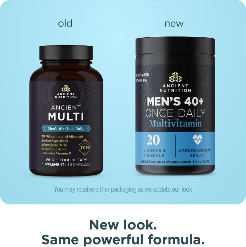 Ancient Nutrition Methylated Multivitamin for Men 40+, Once Daily Men's Once Daily 30 Count