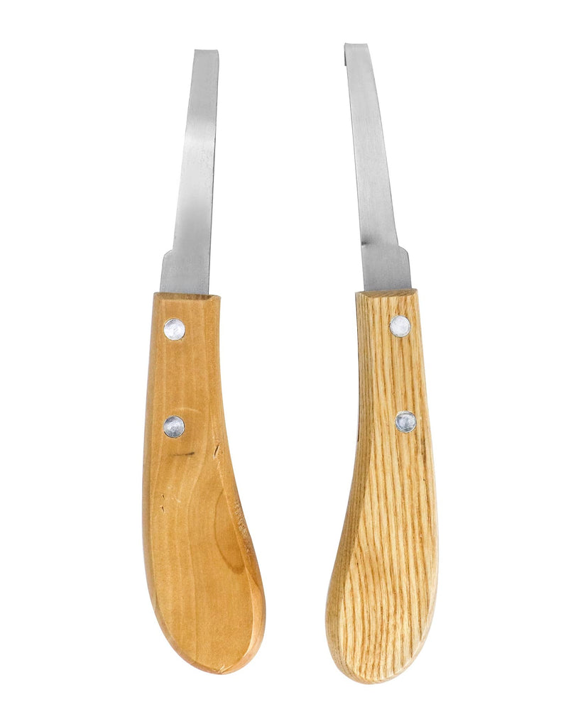 QWORK Hoof Knife Set, Left and Right Hand Razor Edge Shaped, Stainless Steel - BeesActive Australia