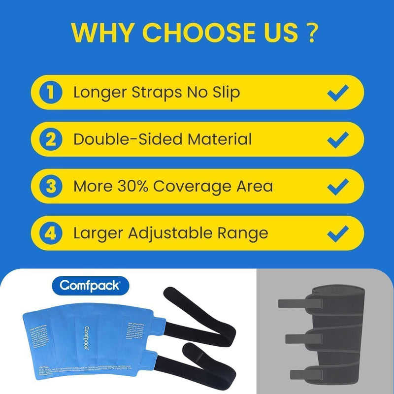 Reusable Leg Ice Pack Wrap for Calf & Shin Splint Relief - 360° Full Coverage Hot & Cold Therapy Compression Sleeve, FSA Eligible Ice Pack for Knee, Elbow and Arm Swelling - BeesActive Australia