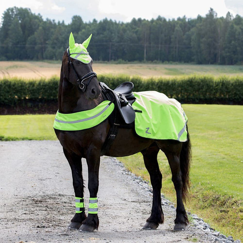 Horze Reflective Leg Wraps for Horse-Pair - Yellow - One Size - BeesActive Australia