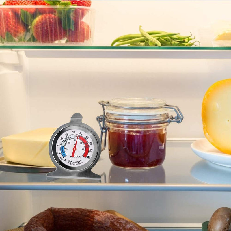 4PACK Refrigerator Thermometer -30-30 deg C/-20-80 deg F, Classic Fridge Thermometer Large Dial with Red Indicator Thermometer for Freezer Refrigerator Cooler 4 pack