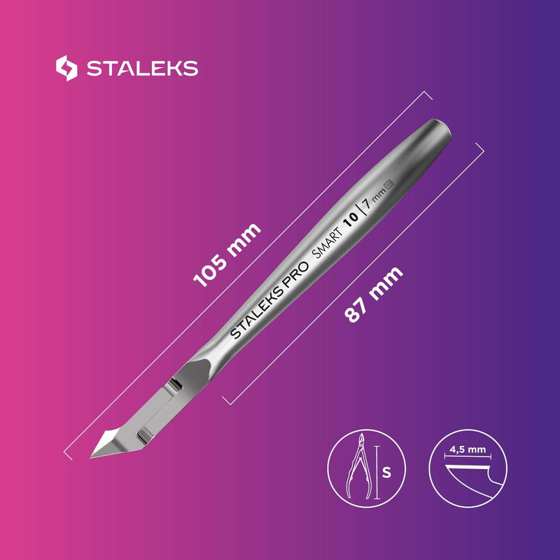 Staleks Pro Professional Cuticle Nippers SMART 10 – 7mm Blade Cuticle Trimmer Stainless Steel Ergonomic Grip Sharp & Durable Ideal for Manicure 7 mm