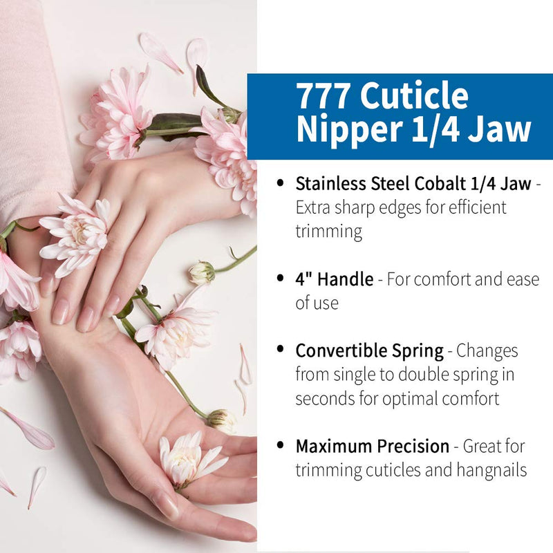 Mehaz Stainless Steel Cobalt Cuticle Trimmer, Nail Cuticle Nipper 1/4 Jaw, Cuticles Remover Clippers for Manicure & Pedicure Nail Tools 1 Count (Pack of 1)
