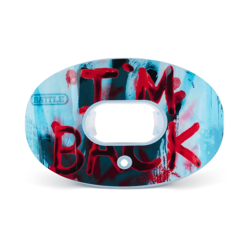 Battle Sports Oxygen Football Mouthguard - Football Mouth Guard with Strap, Superior Airflow & Better Performance, Maximum Breathability, Works with Braces (Red/Blue) Red/Blue