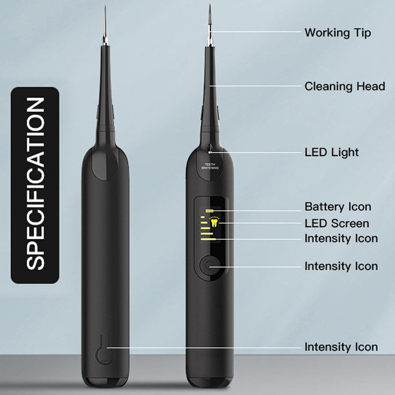 JOLOVE Dog Tooth Cleaning Kit, Pet Tooth Cleaning Kit with LED Light, Electric Dog Teeth Cleaning Tools 5 Cleaning Intensities, 2 Repalceable Heads For Removal of Food Residue