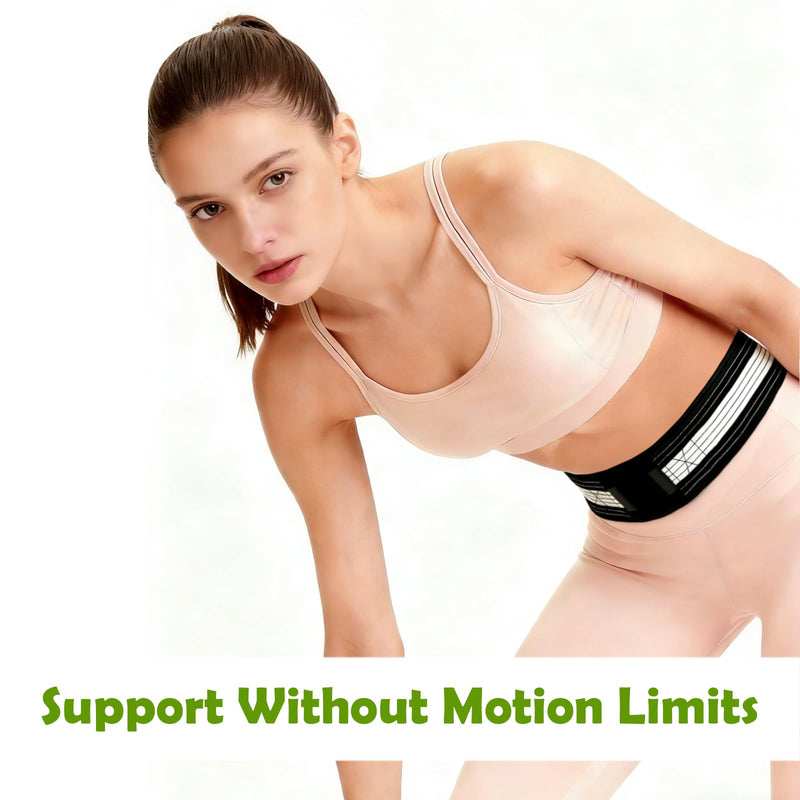 Lightweight Lower Back Brace for Women Men - Lumbar Support Belt Narrow Thin Discreet w/ Adjutable Dual Compression Alleviates Lower Back, Sciatic, Leg, Pelvic, Hip Pain/Good for Work Excercise Medium