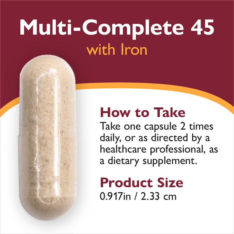 Celebrate Vitamins Multi-Complete 45mg Bariatric Multivitamin with Iron | 60 Veggie Capsules, 30 Day Supply, Easy-to-Swallow Daily Multivitamin for Post-Bariatric Sleeve or Gastric Bypass Routines 60 Count (Pack of 1)