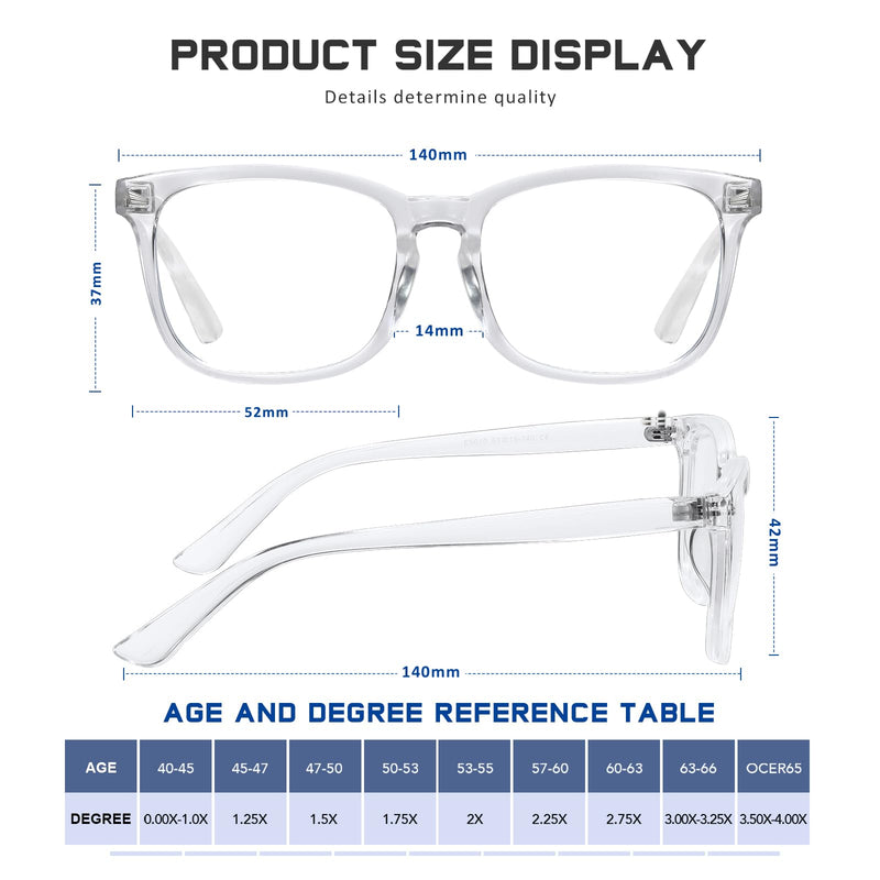 Reading Glasses for Women Men - Anti Glare Blue Light Blocking Glasses,Sturdy Eyeglasses A03-clear 1.0 x - BeesActive Australia