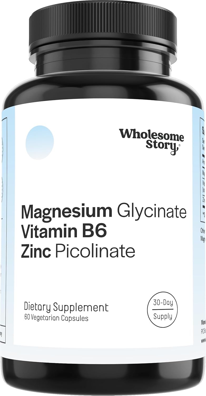 Zinc Picolinate, Magnesium Glycinate Supplements with P5P Vitamin B6 | Magnesium and Zinc Vitamin | Reproductive & Fertility Health, Hormone Balance, Immune System Support | 30 Day Supply 60 Count (Pack of 1)
