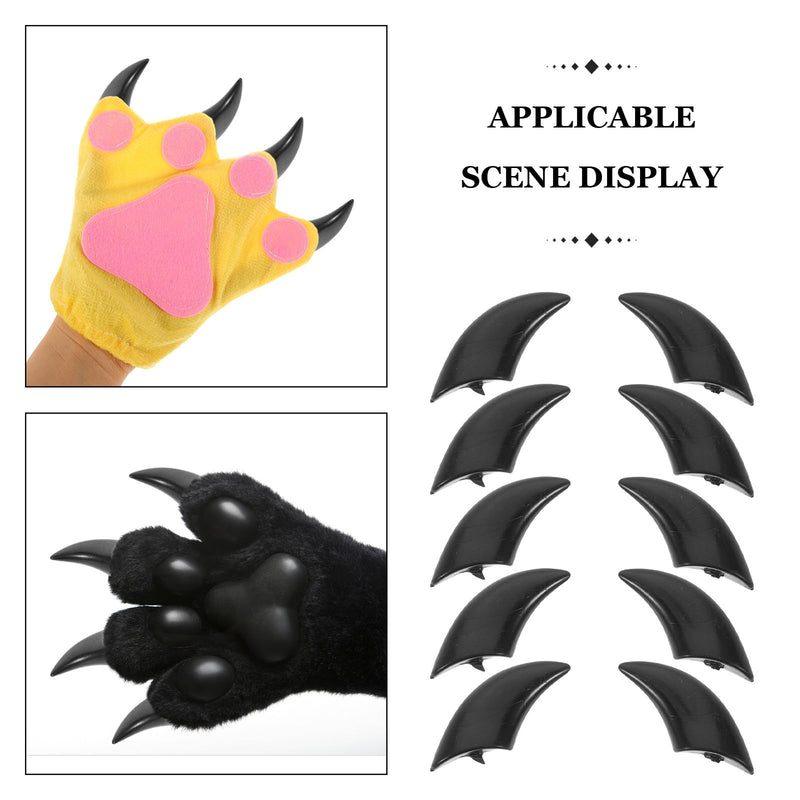 DOITOOL 10Pcs Animal Claw Nails for Fursuit Paw Gloves DIY Furry Costume Nails Cosplay Accessories for Festival Party Christmas Craft