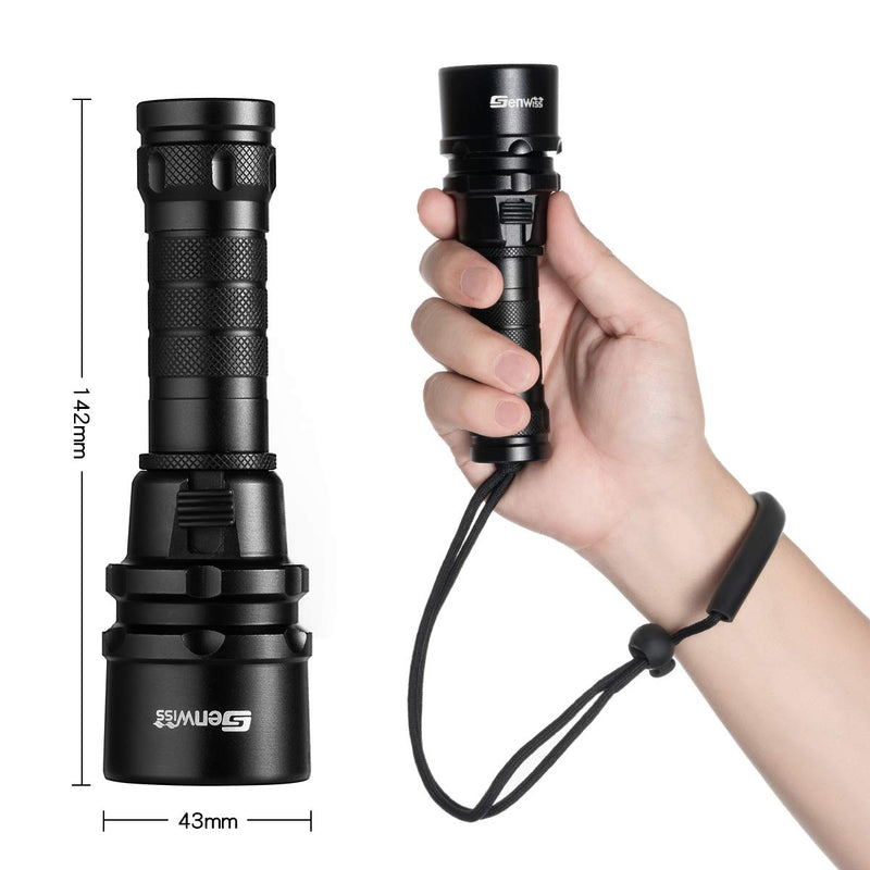 Scuba Diving Flashlight Dive Torch 2000 Lumen Waterproof Underwater XM-L2 LED Submarine Lights Holder with Charger for Under Water Deep Sea Cave at Night GN-T41 - BeesActive Australia