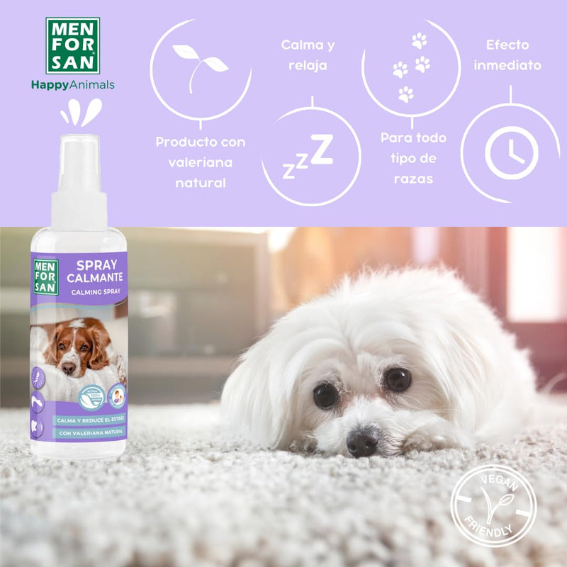 MENFORSAN Calming Spray for Dogs | With Natural Valerian | Calm and Reduce Stress | Immediate Effect | 60ml