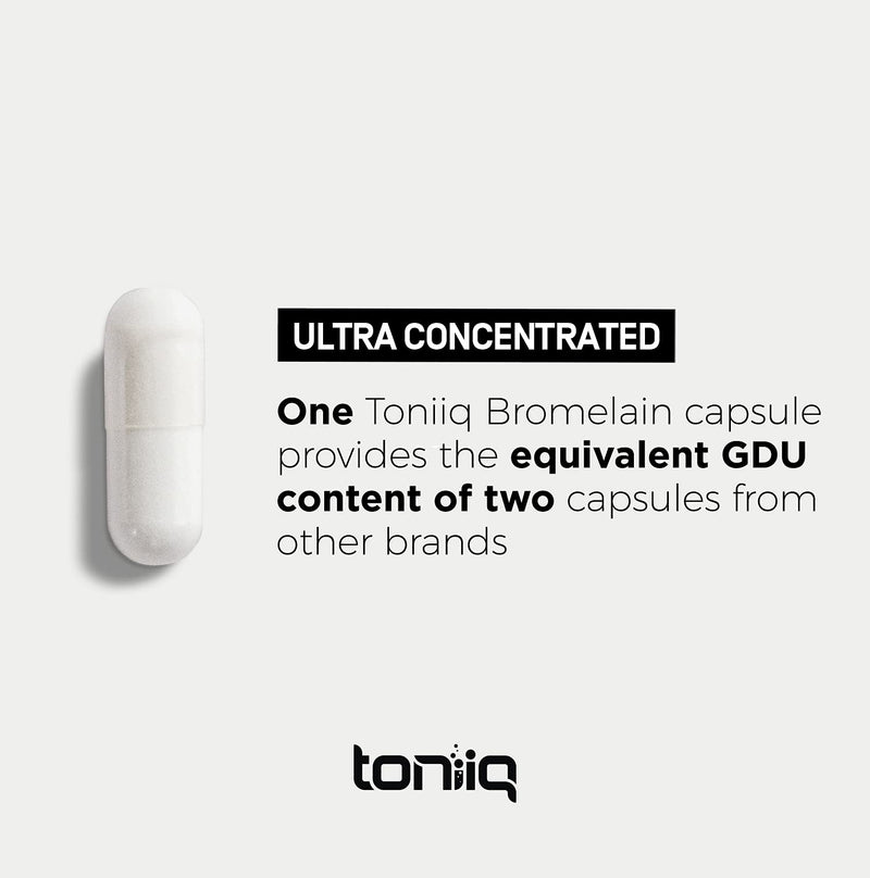 Ultra High Strength Non-GMO Bromelain Capsules - 3600 GDU/Gram - Highly Concentrated and Bioavailable - 500mg Formula - 120 Veggie Capsules - BeesActive Australia
