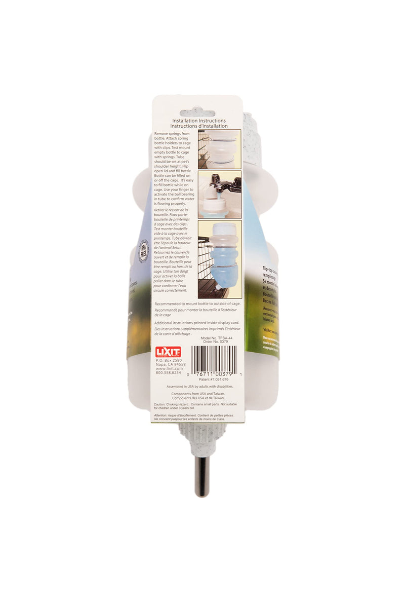 Lixit Top Fill No Drip Water Bottles for Rabbits, Ferrets, Hamsters, Guinea Pigs, Rats, Chinchillas and Other Small Animals (44 Ounce, Granite) 44oz - BeesActive Australia