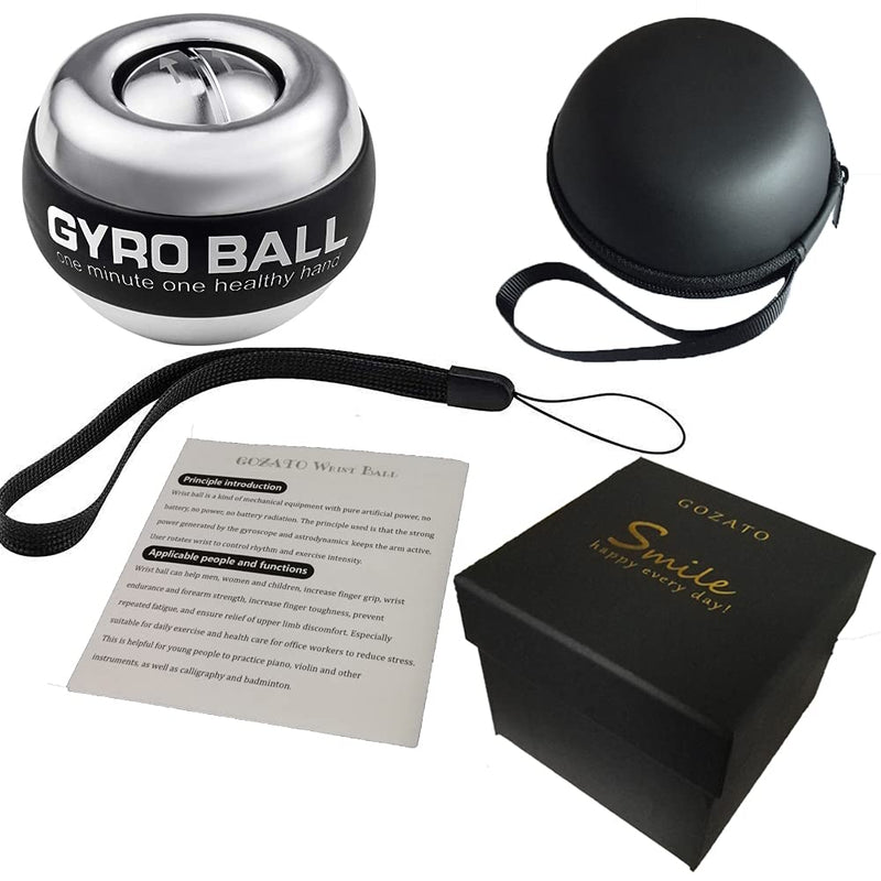 Auto-Start Wrist Power Gyro Ball with LED Lights, Wrist Strengthener and Forearm Exerciser for Stronger Arm Fingers and Muscle Without Light-Crush Metal
