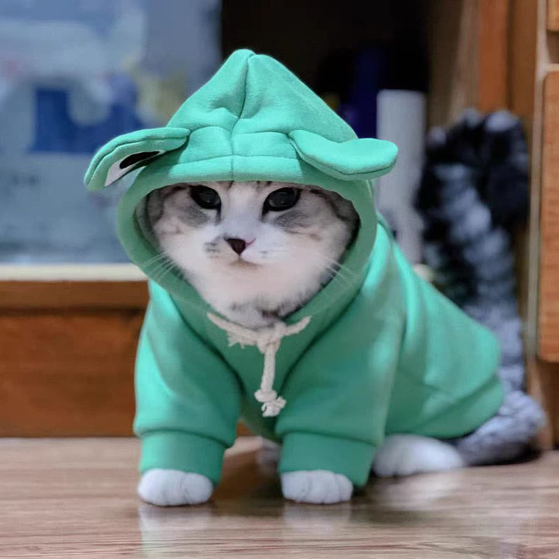 Hoodies Funny Costume for Cat and Puppy Cute Frog Cosplay Clothes for Pets Soft Knitwear (Green Frog, L Pet Weight:8.8~12.1Lbs) Green Frog - BeesActive Australia