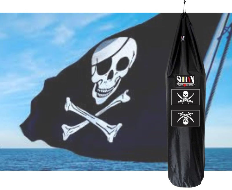 Pirates Boxing Bag Cover Waterproof 5-6ft x 24inch Diameter Large Bag Punch Bag Outdoor Protection for Your Boxing Bag Ideal for freestanding Strike Bags, BLACK - BeesActive Australia