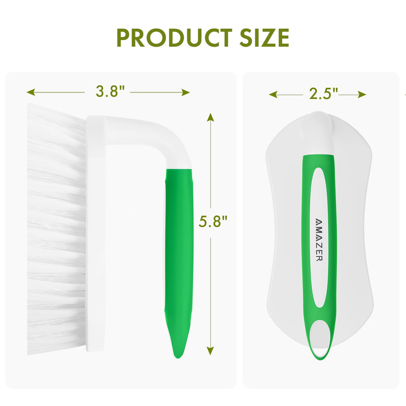 Amazer Scrub Brush for Cleaning Comfort Grip Shower Scrubber Stiff Bristles with Handle Heavy Duty Cleaner Brush for Tub Sink Carpet Floor - Pack of 2 (Green+Green) Green+green 2-Pack - BeesActive Australia