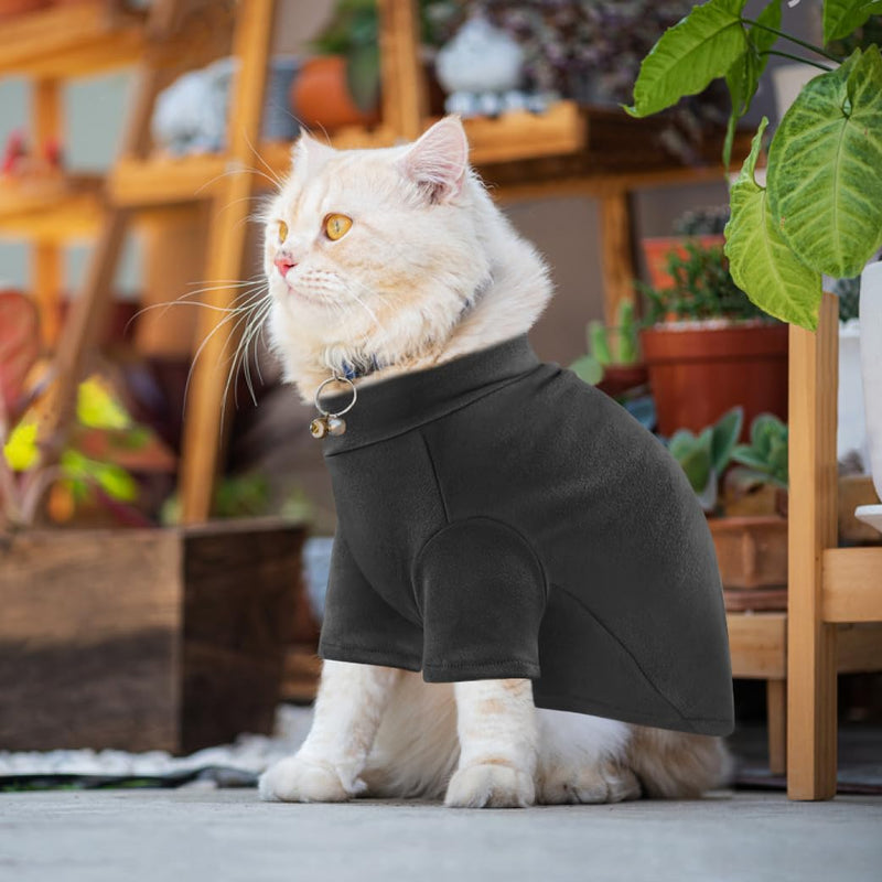 Idepet Sphynx Cats Sweater 2 Pack,Turtleneck Hairless Cat Shirt Soft and Warm Kitten Clothes with Sleeves Pullover Pet Winter Pajamas Jumpsuit for Cat Puppy (Black&Yellow, Large) Black&Yellow - BeesActive Australia