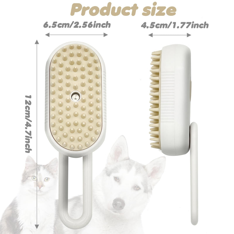 DONGTATA 3-in-1 Cat Steam Brush Cat Steamer Cat Brush Cat Spray Massage Comb Cat Massage Brush Eliminate Flying Hair for Cats and Dogs Pet Brush (White) White - BeesActive Australia