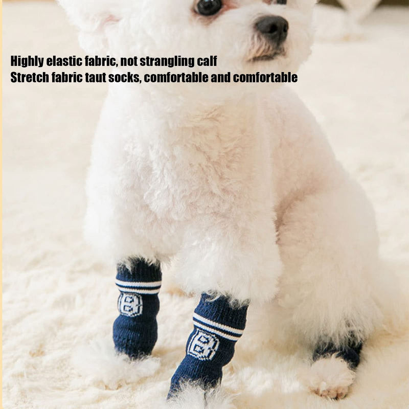 Pssopp 4Pcs Dog Elbow Protector, Dog Legs Socks Knitted Leg Warmer Wraps Pet Elbow Protective Sleeve Dog Leg Warmers for Small Medium Pets L