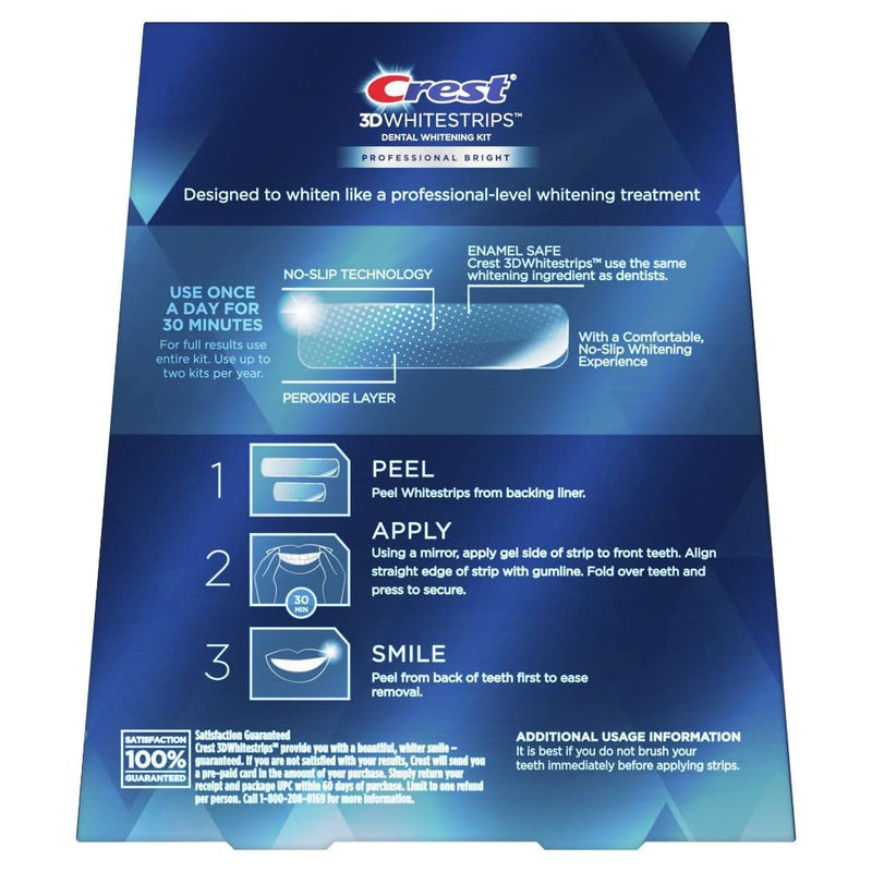 Crest 3D Whitestrips Professional Bright Levels 12 Teeth Whitening Kit, 18 Treatments, 1, 36.0 Count 36 Count (Pack of 1) - BeesActive Australia