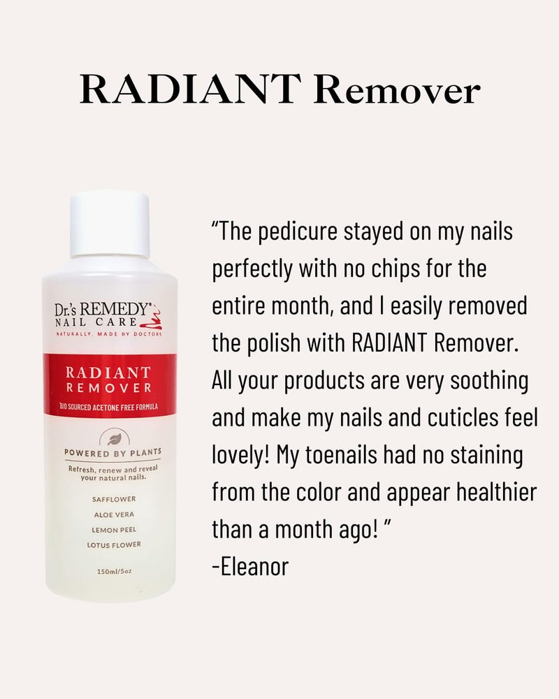Dr.'s Remedy Organic Nail Polish Remover - Natural and Plant-Based Strengthener for Nails and Cuticles Nontoxic Moisturizing and Hydrating Non-irritating Non-Acetone RADIANT Remover - BeesActive Australia