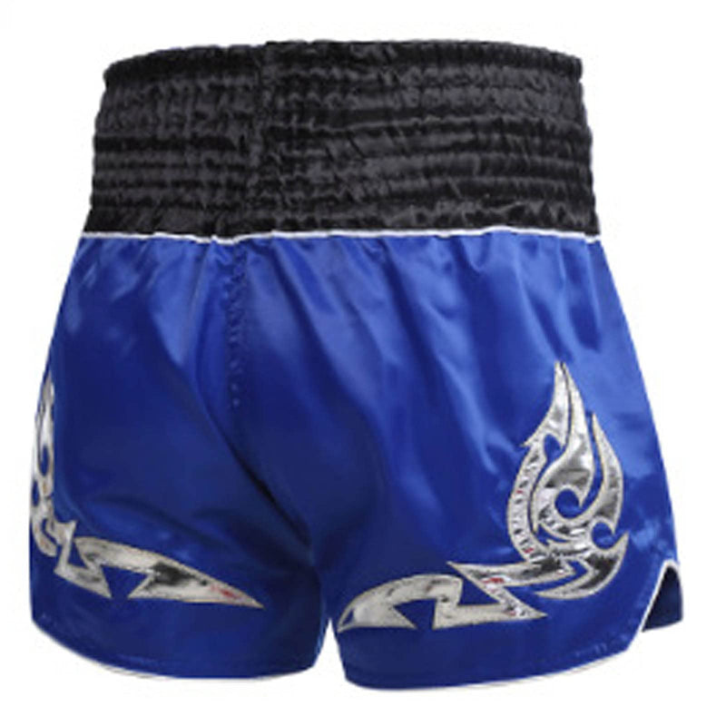 Muay Thai Shorts Boxing Fight Kickboxing Grappling Training Workout Gym Shorts for Men Women Kids Medium Blue 01