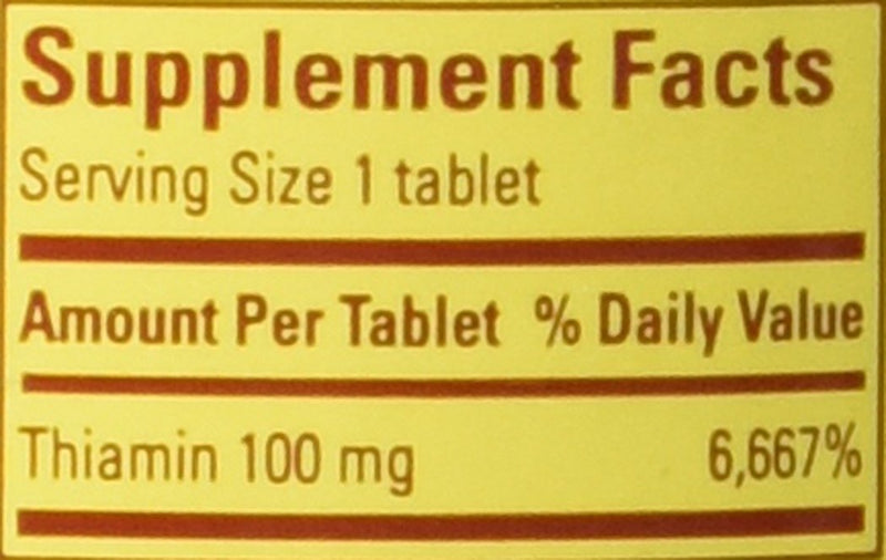 Nature Made Vitamin B-1 100 mg, 100 Tablets (Pack of 3) Unflavored 100 Count (Pack of 3)