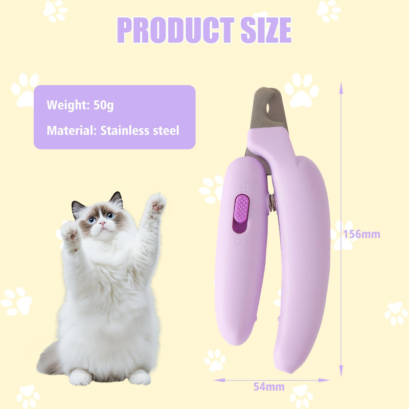 SNONESIY Cat Claw Trimmer Cat Claw Cutter Cat Nail Clippers with Nail File and Splash-Proof Protection Device Professional Pet Claw Scissors for Small Dogs Puppies Cats with File - BeesActive Australia