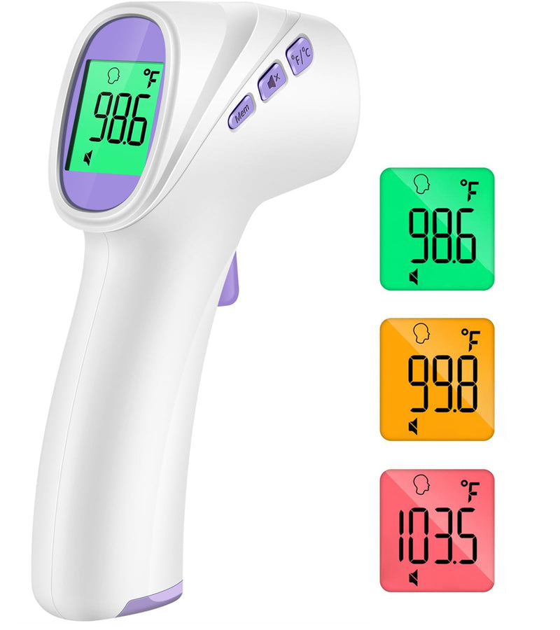 No-Touch Thermometer for Adults and Kids, Digital Thermometer with Fever Alarm, Fast Accurate Results, Easy for All Ages, FSA Eligible (Purple) Purple - BeesActive Australia
