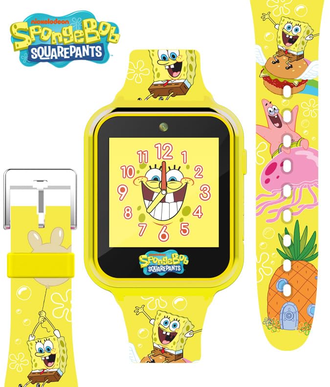 SpongeBob SquarePants Kids Smart Watch Touchscreen with Camera Games Stopwatch Alarm Fitness Tracker Photo Video Recorder – Fits Wrist Sizes 5.5" to 8" - BeesActive Australia